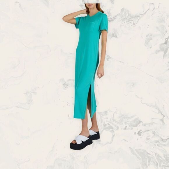 ATM Anthony Thomas Melillo Modal Jersey Crewneck Midi Dress - Size XS - Jade - Picture 1 of 2